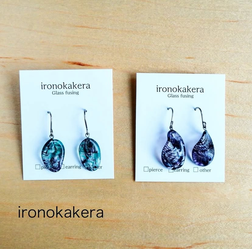 レースガラスのピアス